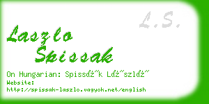 laszlo spissak business card